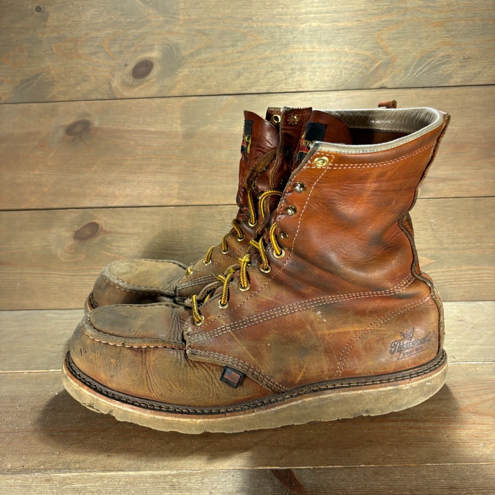 Thorogood American Heritage Mens size 13 shoes Brown Leather Moc Toe Work boots